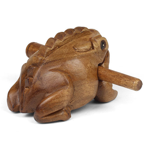 Back of Acacia wood croaking Frog Güiro