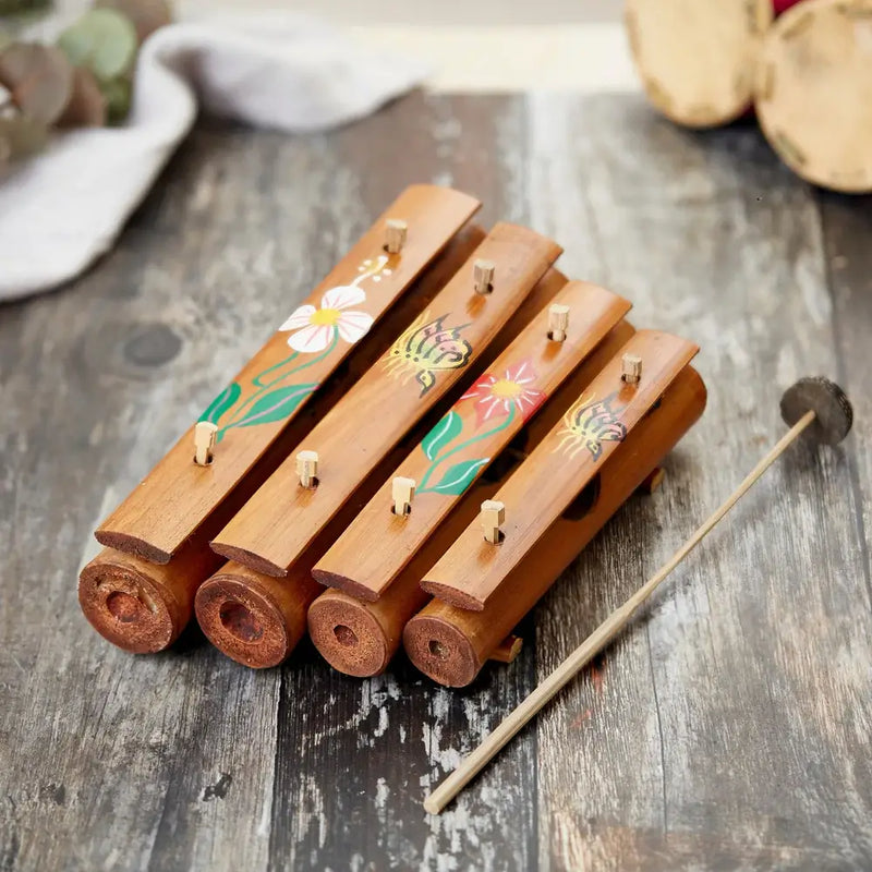 floral xylophone musical instrument with beater
