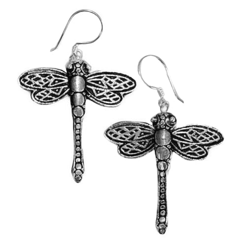 pair of silver dragonfly earrings