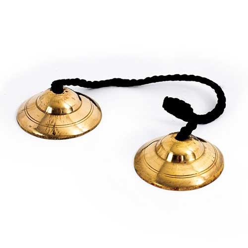 Indian brass bells front view