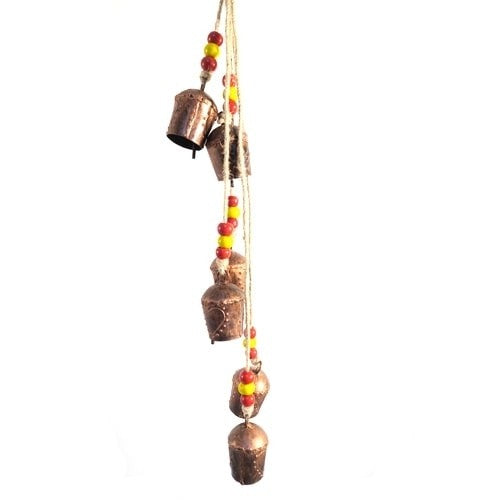 cow bells with red and yellow beads