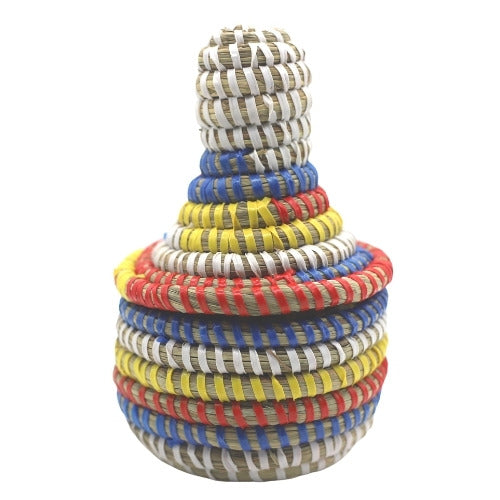 Multicoloured senegalese small basket pot