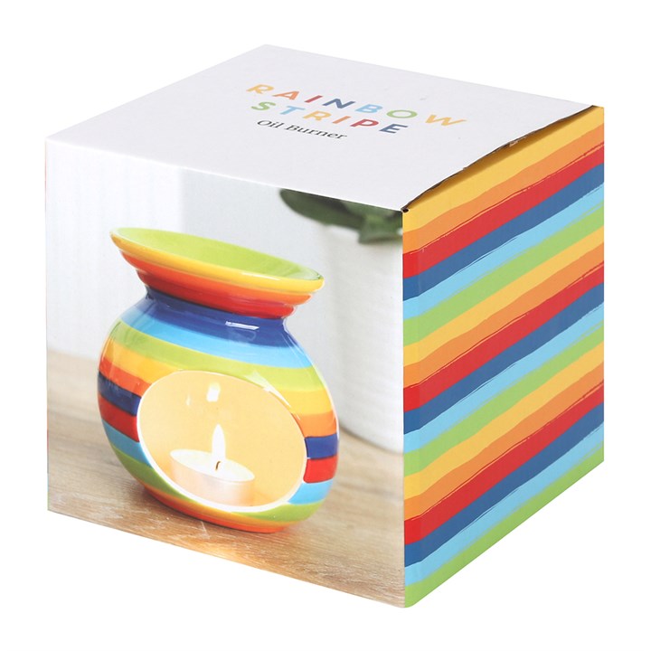 rainbow stripe oil burner box
