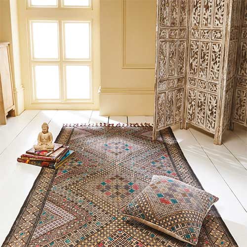 Suzani collection matching rug and cushion cover