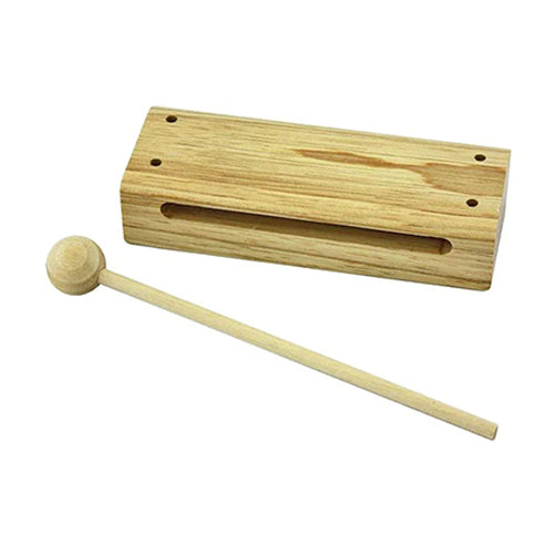 Tone wood block musical instrument with beater