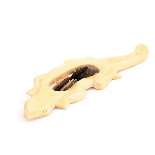 Front Gecko tambourine shaker from bali