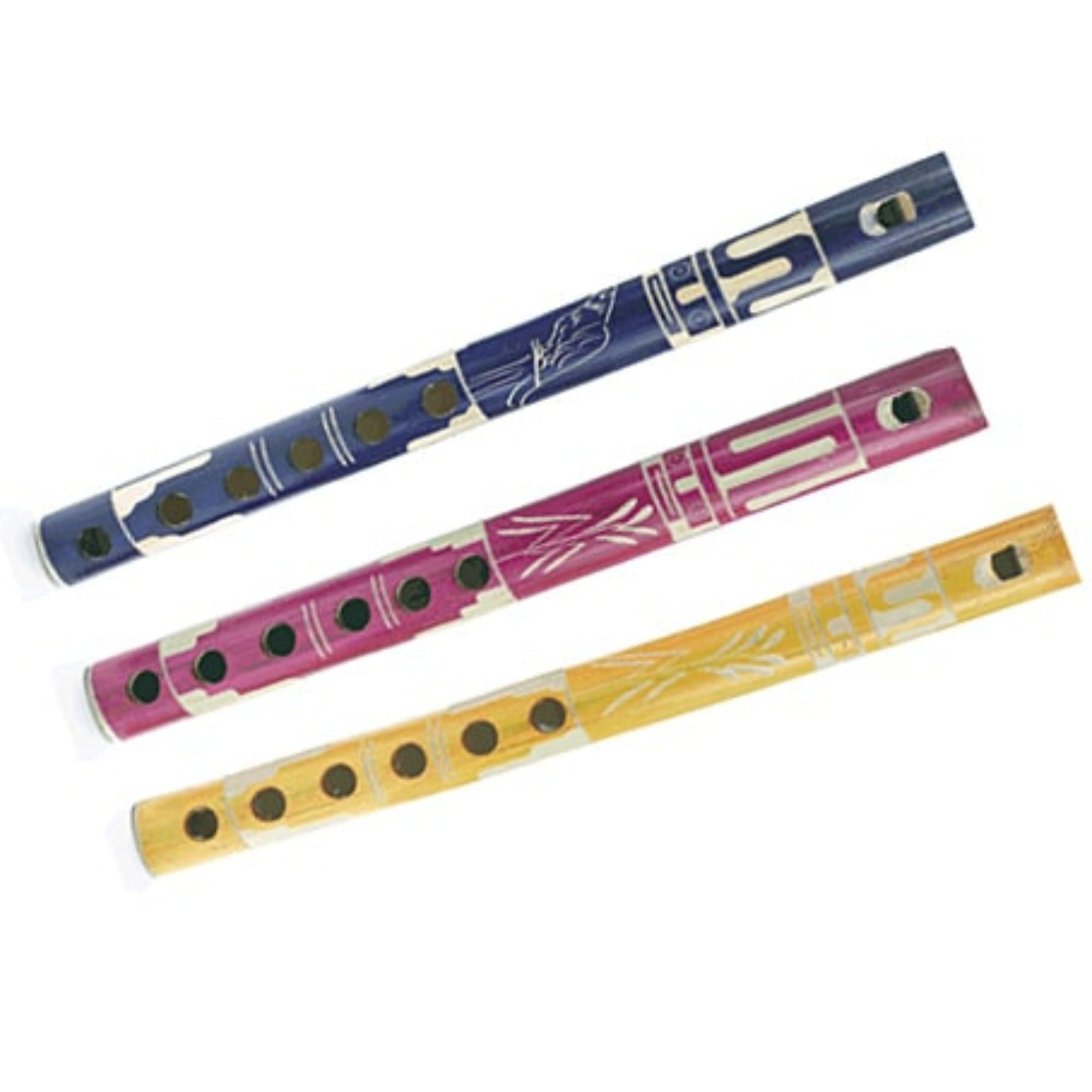 variety of wooden painted flutes