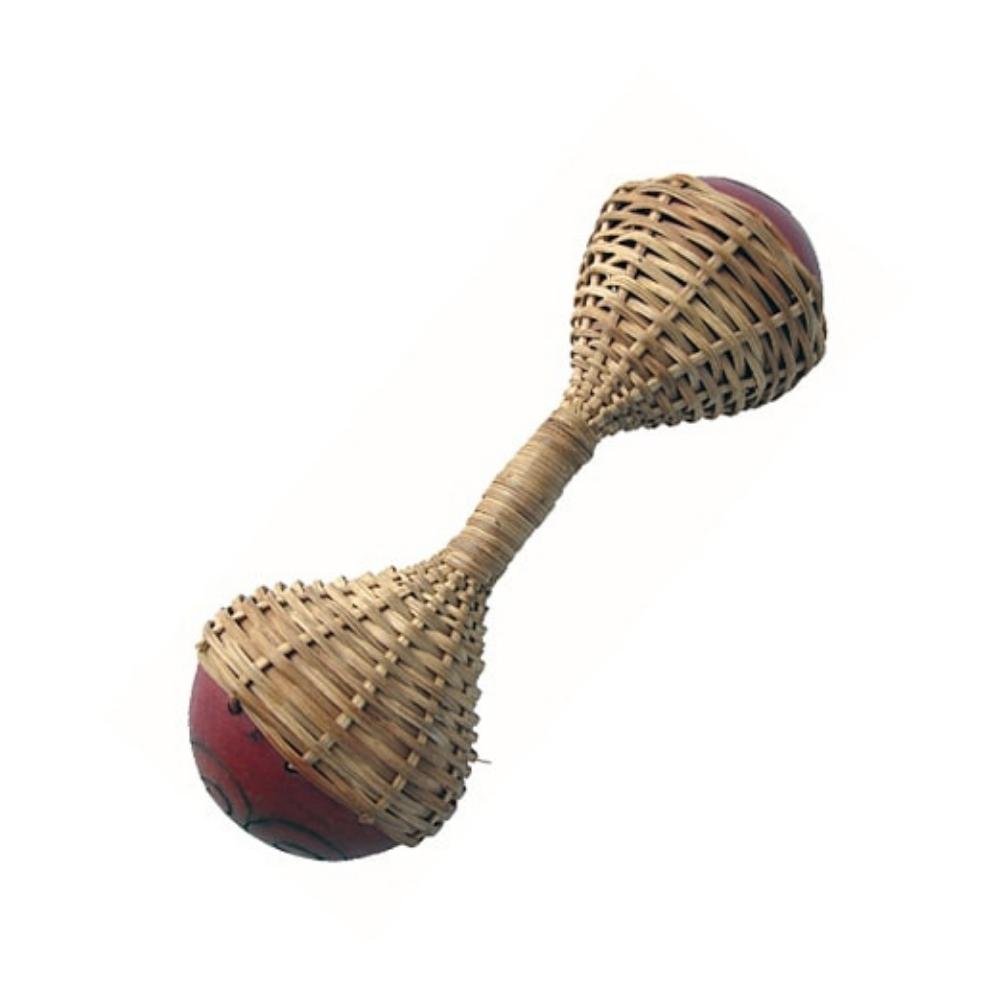 Wove red cane bone rattle shaker