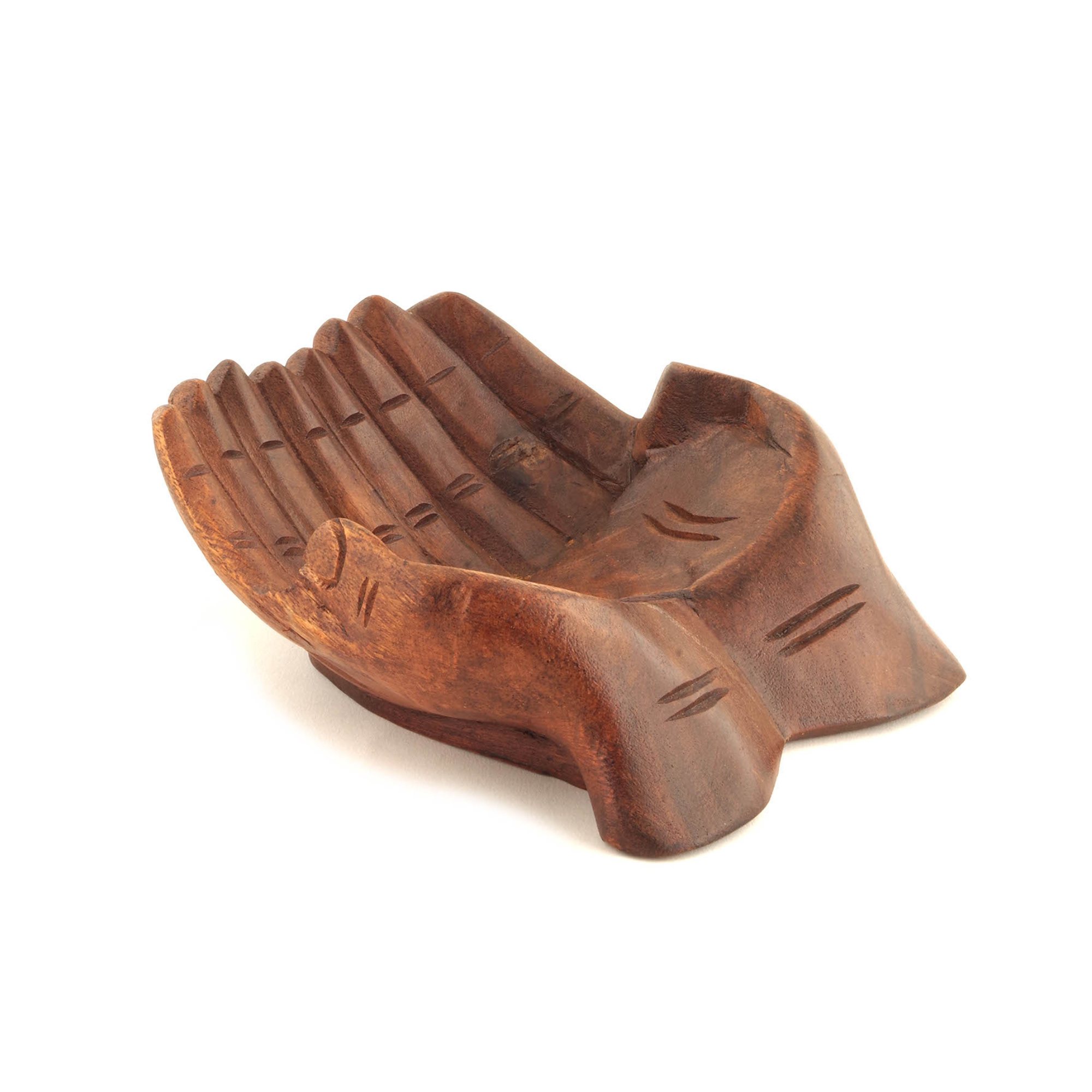 solid sheesham wood hands cupped