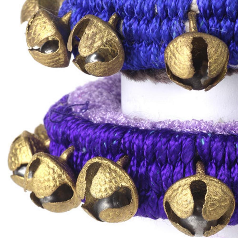 Purple Indian ghungroos with brass bells 