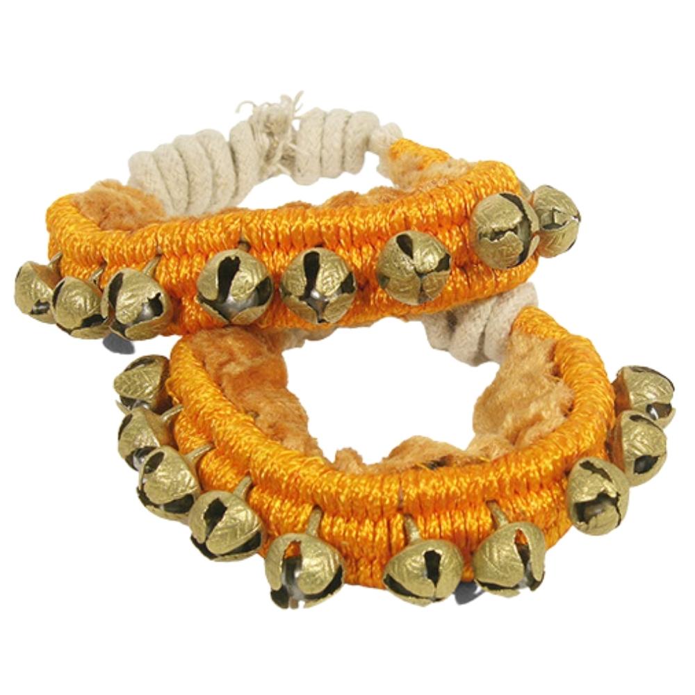 Orange Indian ghungroos with brass bells