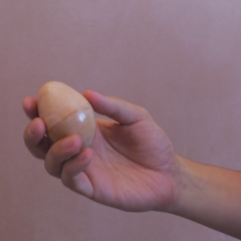 Wooden egg shaker sound demonstration video