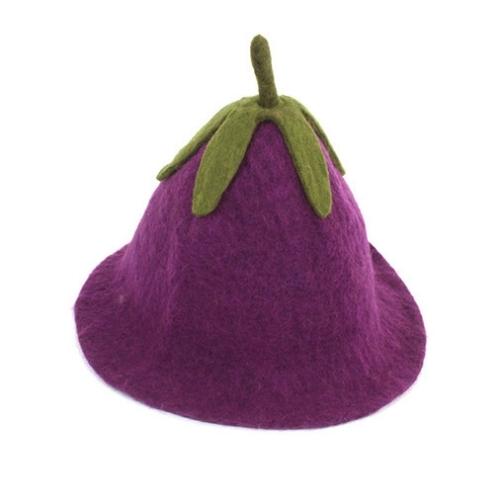 aubergine shaped felt hat