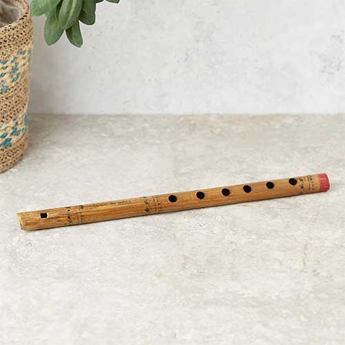 indian painted wooden flute 