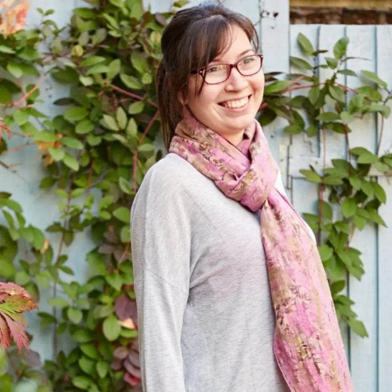 silk yamala scarf in pink