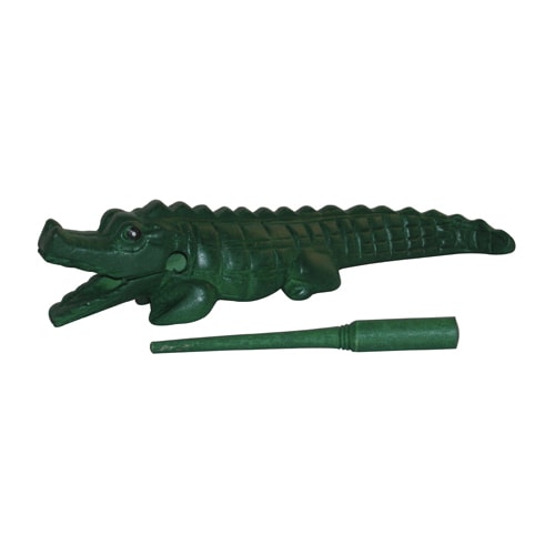 Solid Wood Green crocodile guiro ornament 