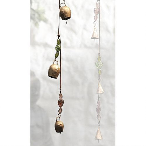 Indian Metal Cow Bells Wind Chime - Carved Culture