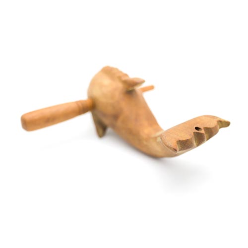 Solid wood dolphin flute whistle