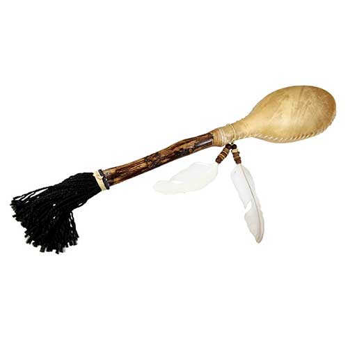 Terre Shaman rattle shaker with feather