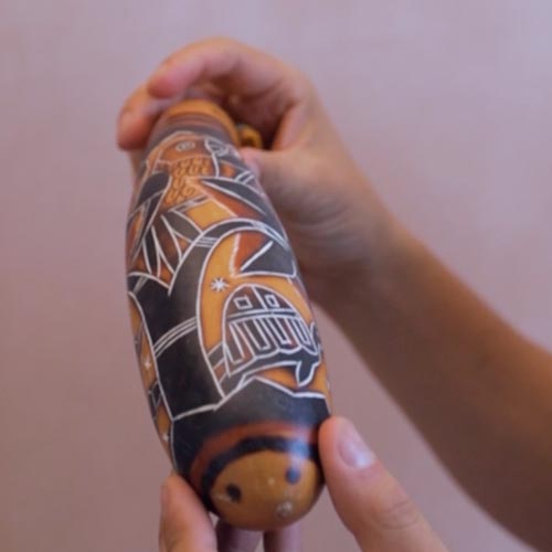 Gourd guiro shaker sound demonstration video