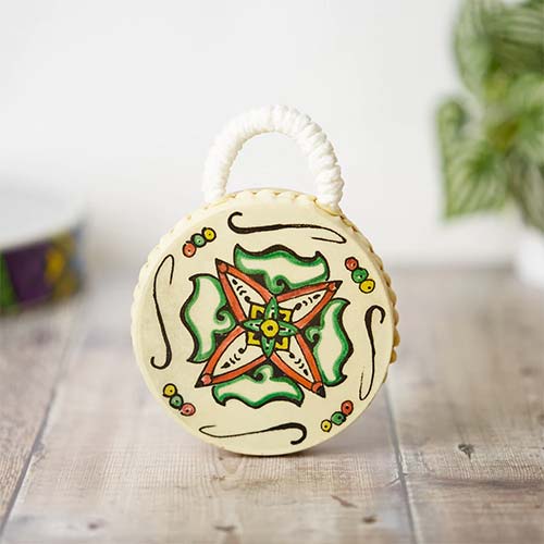 small kecil ocean drum hand painted with hanging loop