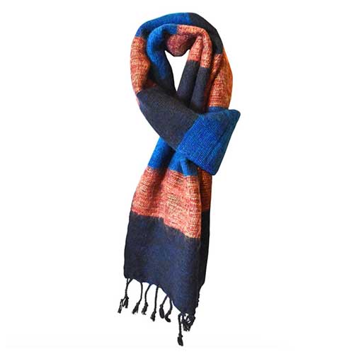 sustainable recycled wool scarf handmade in India