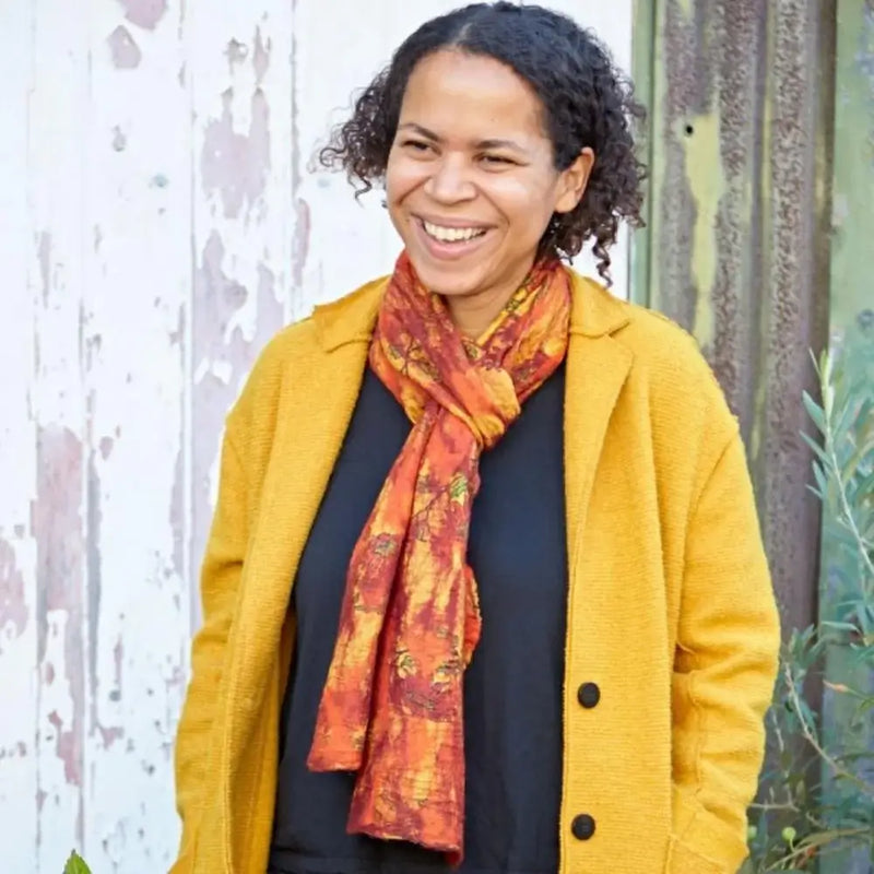Silk yamala scarf in orange