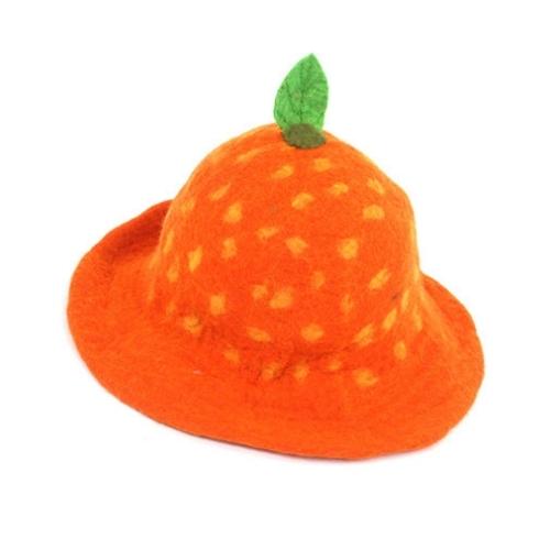 orange shape felted hat
