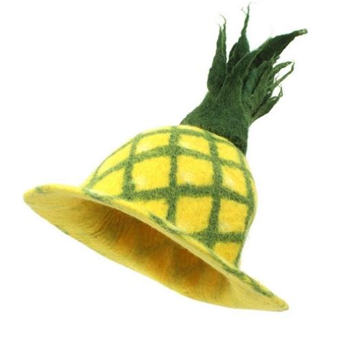 pineapple shaped felt fruit hat