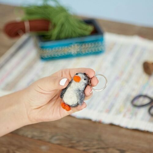 Penguin Wool Keyring Gift - Carved Culture