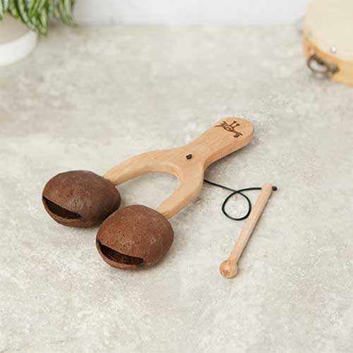 wooden husk agogo with beater