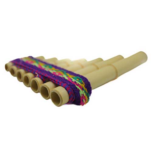 small panpipes with woven band