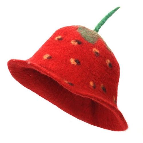 strawberry shaped felt hat