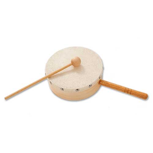 wooden drum with handle and beater