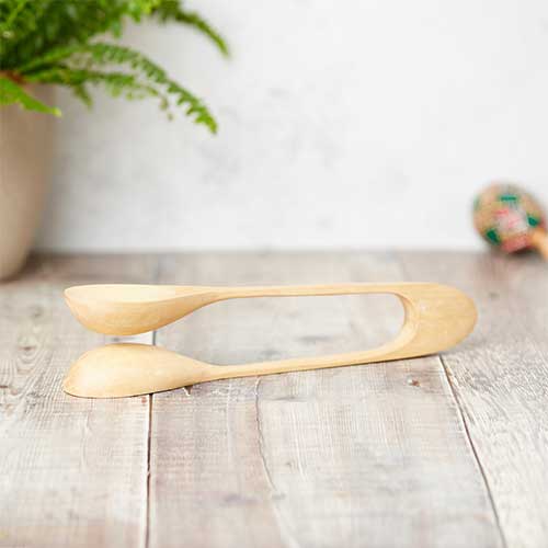 plain wood lakara spoons clapper